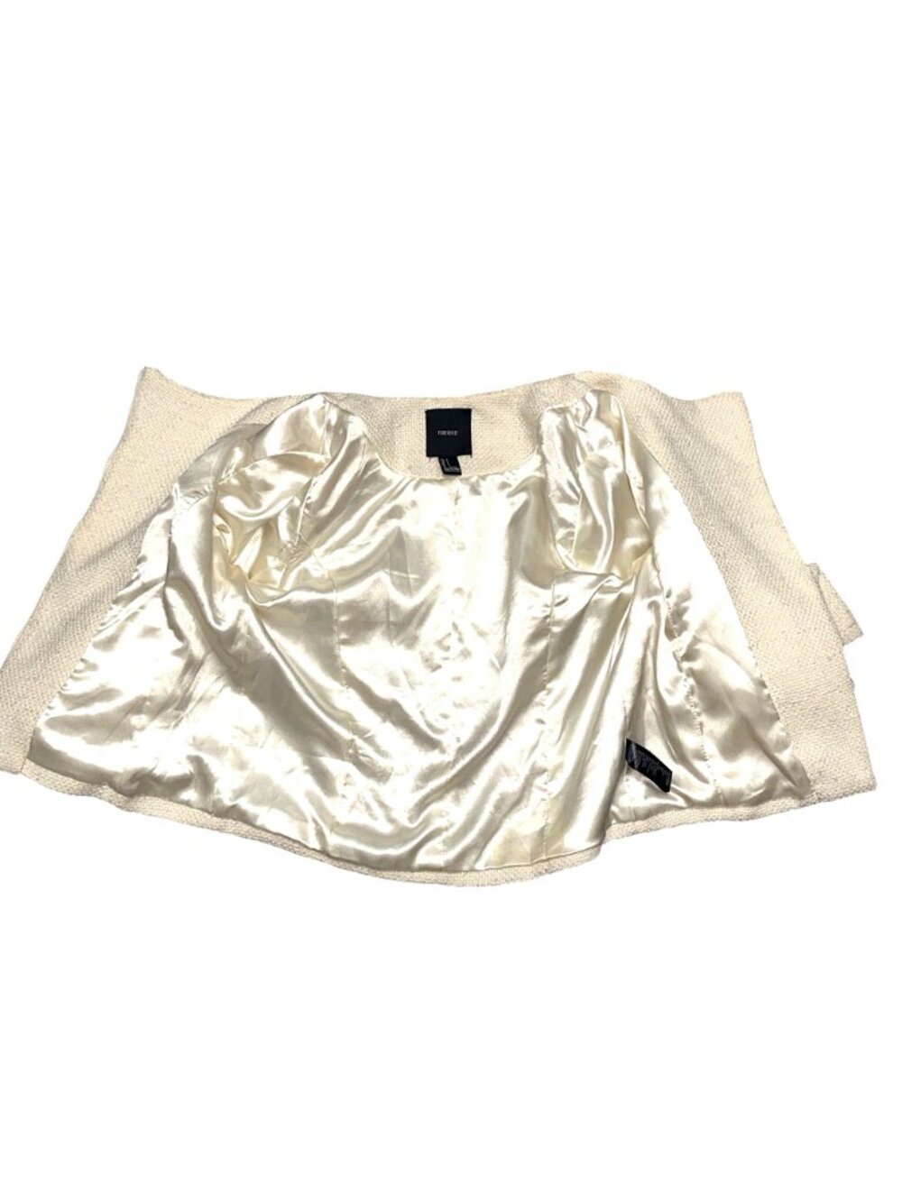 Forever 21 Size S Ivory Studded Moto Jacket Textured Weave Streetwear Vibes Chic - Picture 11 of 14